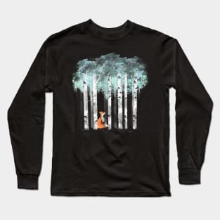 Rex Fox in the forest watercolor Long Sleeve T-Shirt